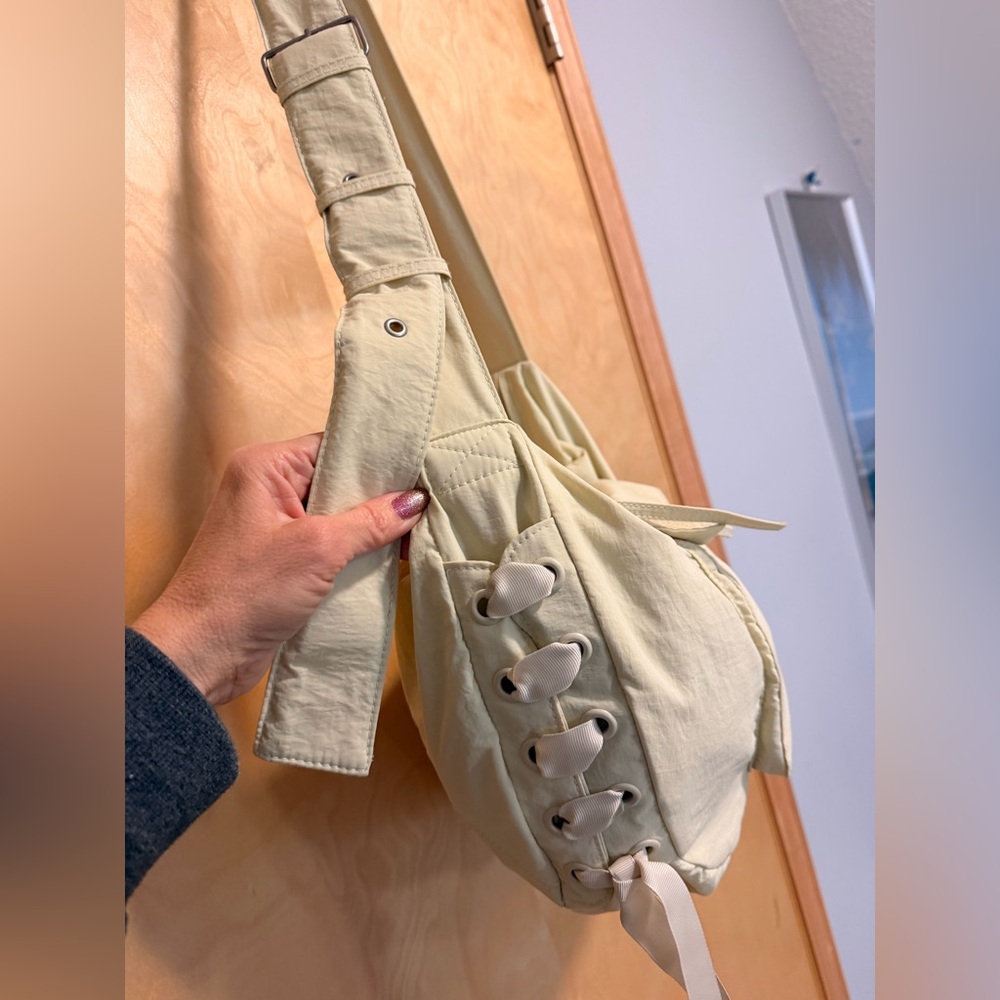 American Eagle Outfitters Cream Canvas Crossbody NWOT
